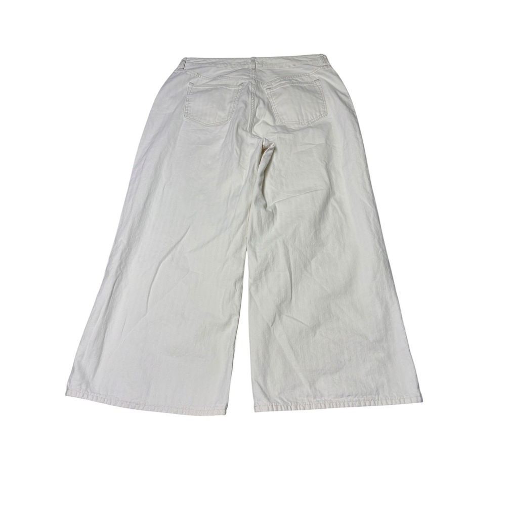 Abercrombie & Fitch Curve Love Wide Leg High Rise White Jeans Women Plus 33 L28 - Picture 5 of 11